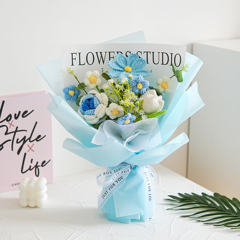 🔥Solange der Vorrat reicht 40 % Rabatt!🎉Handmade Delicate Crochet Flower Bouquet