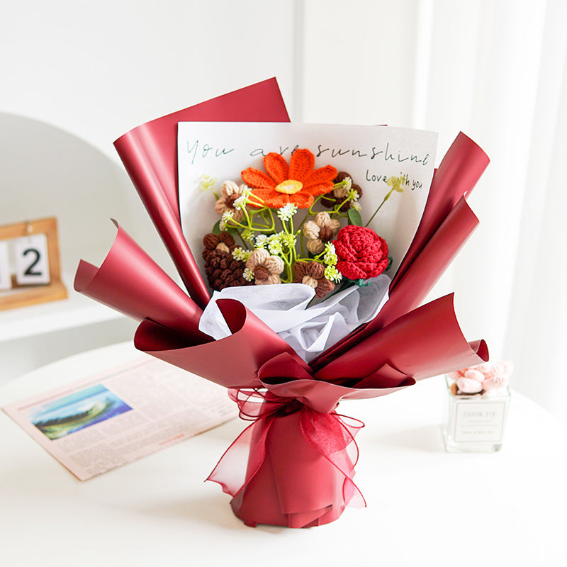🔥Solange der Vorrat reicht 40 % Rabatt!🎉Handmade Delicate Crochet Flower Bouquet