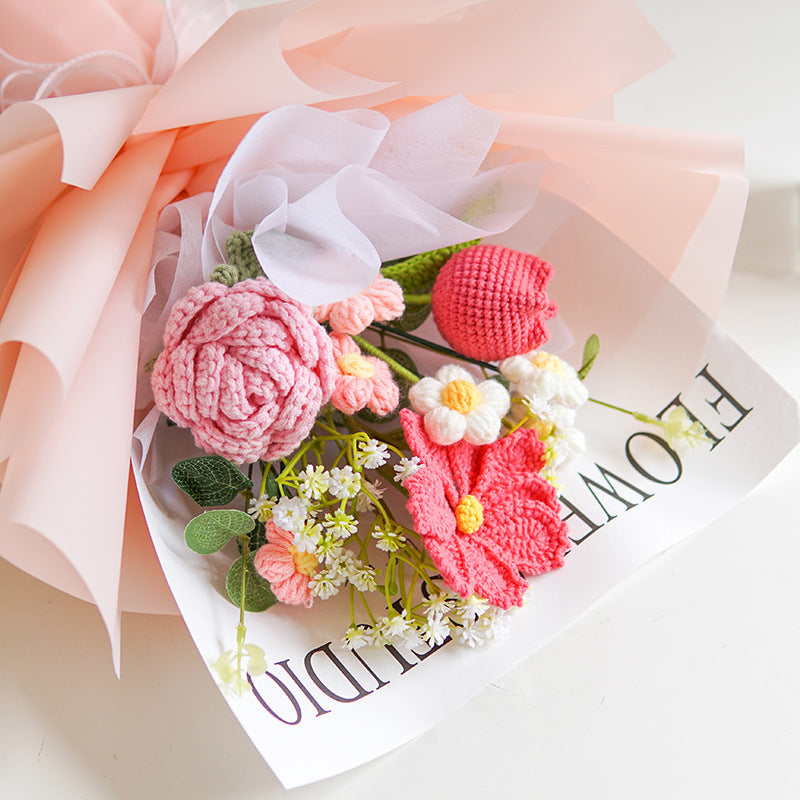 🔥Solange der Vorrat reicht 40 % Rabatt!🎉Handmade Delicate Crochet Flower Bouquet