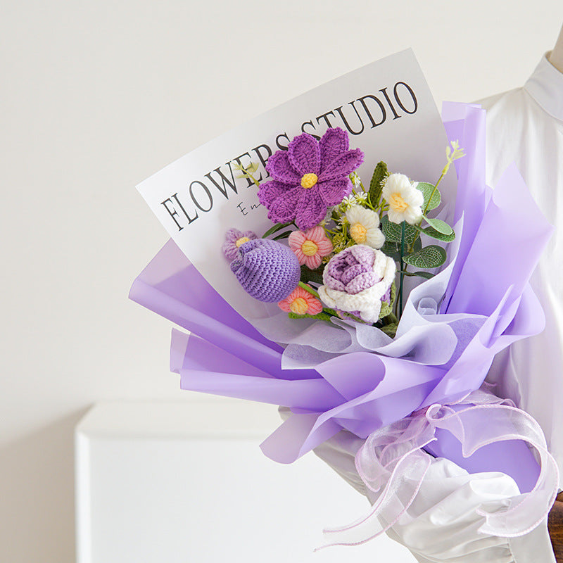 🔥Solange der Vorrat reicht 40 % Rabatt!🎉Handmade Delicate Crochet Flower Bouquet