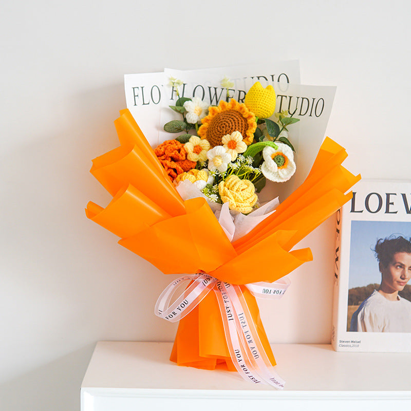 🔥Solange der Vorrat reicht 40 % Rabatt!🎉Handmade Delicate Crochet Flower Bouquet