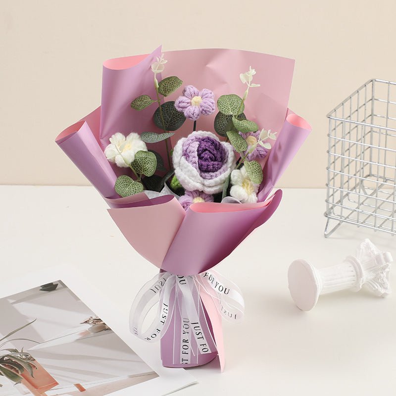 🔥Solange der Vorrat reicht 40 % Rabatt!🎉Handmade Delicate Crochet Flower Bouquet