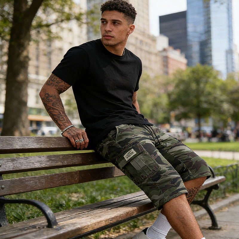 🔥Solange der Vorrat reicht 40 % Rabatt!🎉Herren-Camo-Cargoshorts mit mehreren Taschen