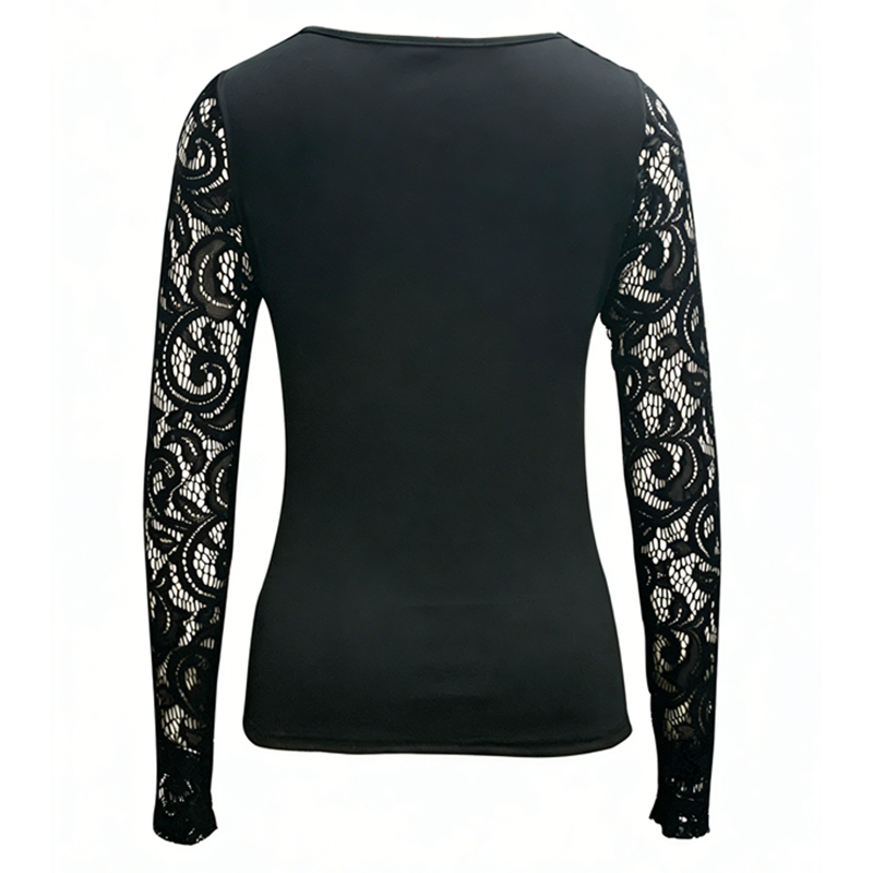 🔥Solange der Vorrat reicht 40 % Rabatt!🎉Damen-Sexy-Oberteil mit Cut-out und Spitzenärmeln