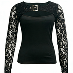 🔥Solange der Vorrat reicht 40 % Rabatt!🎉Damen-Sexy-Oberteil mit Cut-out und Spitzenärmeln