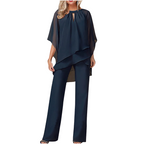 🔥Solange der Vorrat reicht 40 % Rabatt!🎉Eleganter Zweiteiler: Bluse mit asymmetrischem Saum & weite Hose