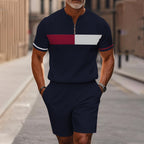 🔥Solange der Vorrat reicht 40 % Rabatt!🎉Herren-Hemd-und-Shorts-Set mit Viertelreißverschluss