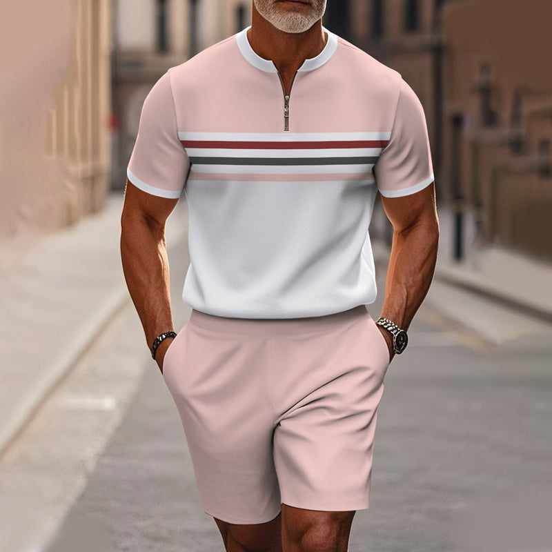 🔥Solange der Vorrat reicht 40 % Rabatt!🎉Herren-Hemd-und-Shorts-Set mit Viertelreißverschluss