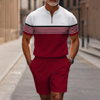 🔥Solange der Vorrat reicht 40 % Rabatt!🎉Herren-Hemd-und-Shorts-Set mit Viertelreißverschluss