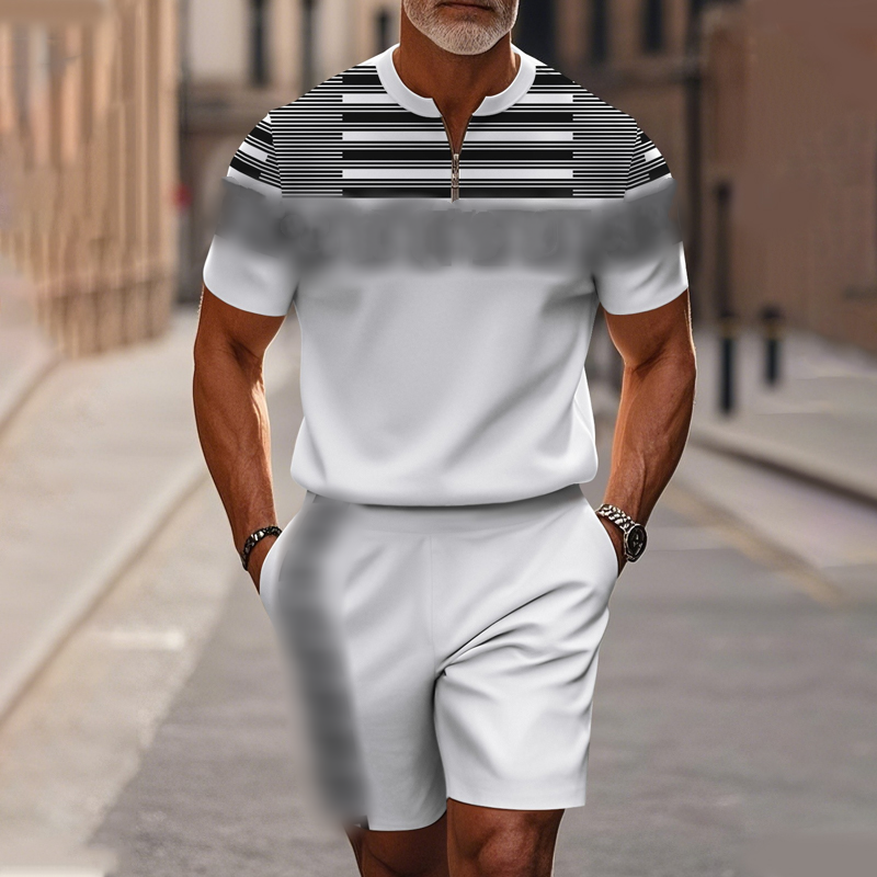 🔥Solange der Vorrat reicht 40 % Rabatt!🎉Herren-Hemd-und-Shorts-Set mit Viertelreißverschluss