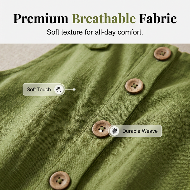 👖JETZT 50 % RABATT! 🌿 Lässige Damen-Latzhose mit Knopfleiste – Verstellbare Träger. atmungsaktives Material & bequeme Passform ✨