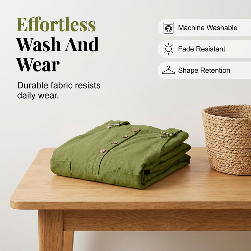 👖JETZT 50 % RABATT! 🌿 Lässige Damen-Latzhose mit Knopfleiste – Verstellbare Träger. atmungsaktives Material & bequeme Passform ✨