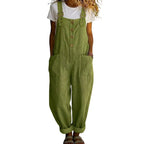 👖JETZT 50 % RABATT! 🌿 Lässige Damen-Latzhose mit Knopfleiste – Verstellbare Träger. atmungsaktives Material & bequeme Passform ✨