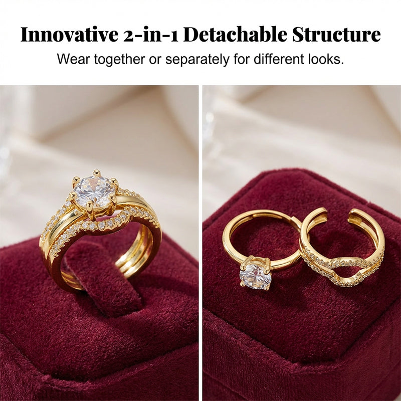 📢📢50 % Rabatt!! ⏰Vintage Zirkonia Ring – Verstellbarer Offener Ring für Damen. Elegant & Leicht Luxus für Zeige- oder Mittelfinger