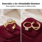 📢📢50 % Rabatt!! ⏰Vintage Zirkonia Ring – Verstellbarer Offener Ring für Damen. Elegant & Leicht Luxus für Zeige- oder Mittelfinger